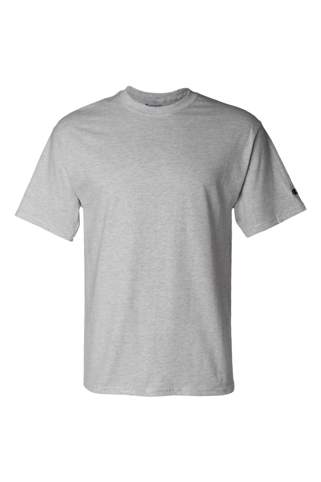 Champion T425 Mens Short Sleeve Crewneck T-Shirt Light Steel Grey Flat Front