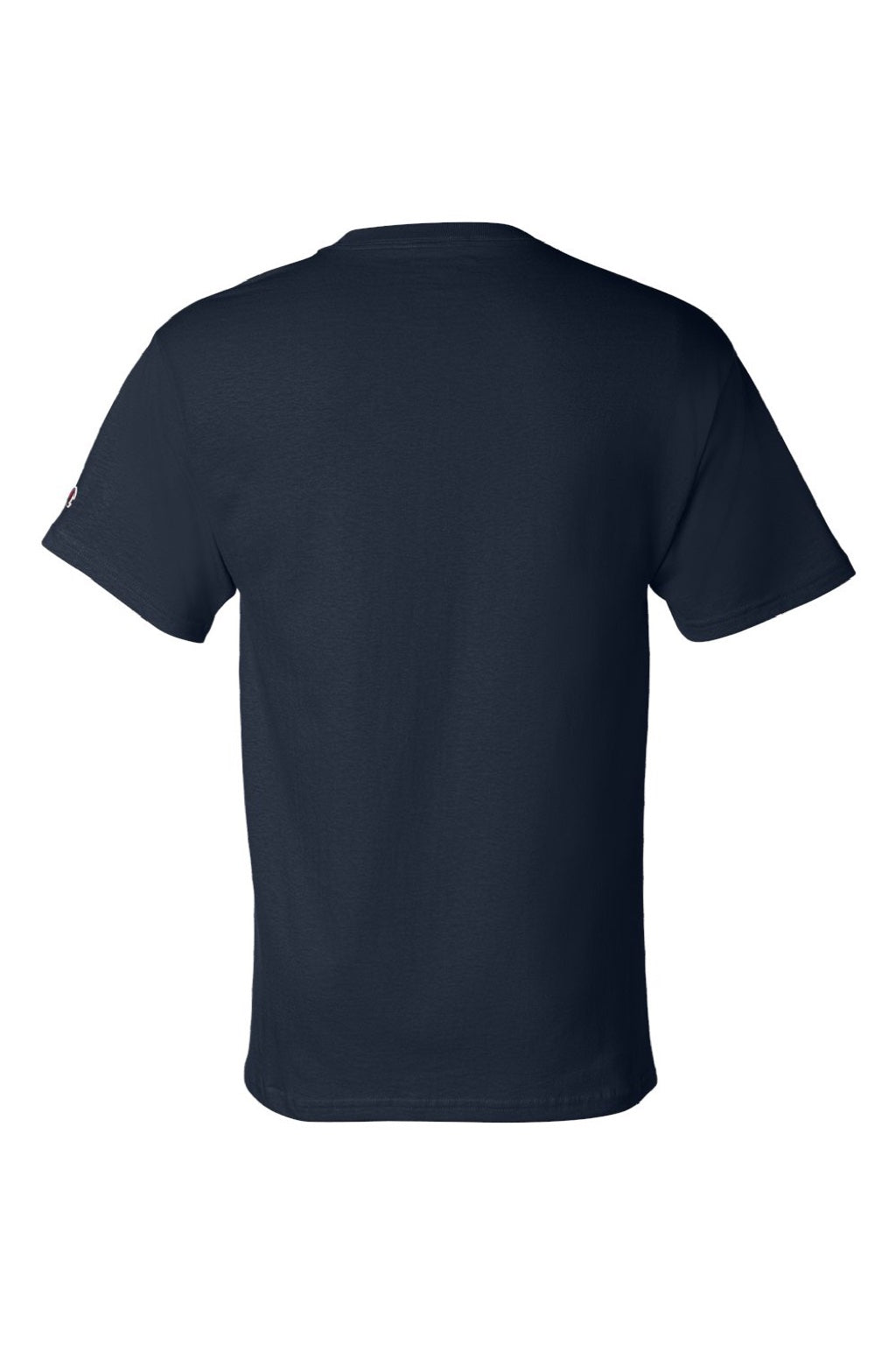 Champion T425 Mens Short Sleeve Crewneck T-Shirt Navy Blue Flat Back
