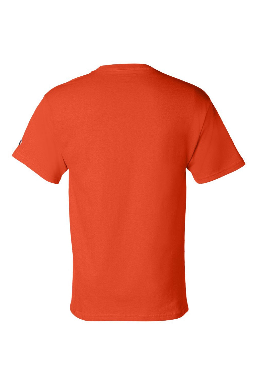 Champion T425 Mens Short Sleeve Crewneck T-Shirt Orange Flat Back