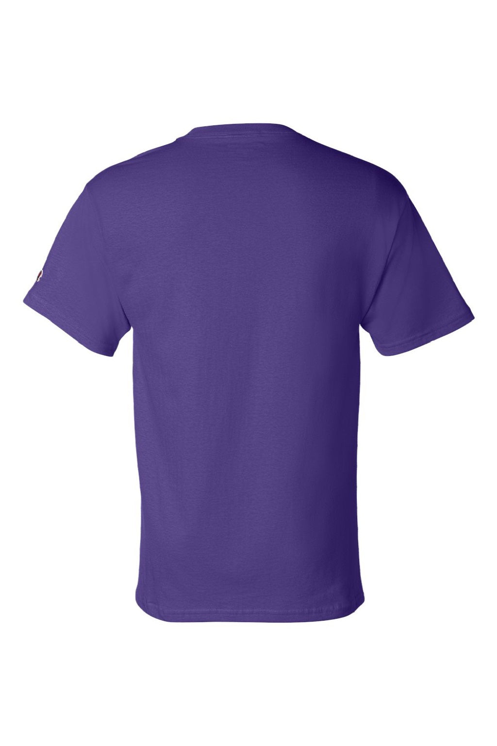 Champion T425 Mens Short Sleeve Crewneck T-Shirt Purple Flat Back