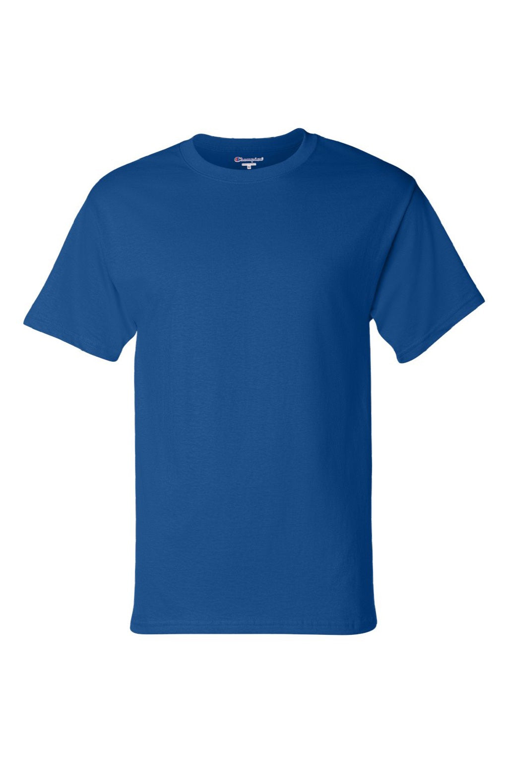 Champion T425 Mens Short Sleeve Crewneck T-Shirt Royal Blue Flat Front