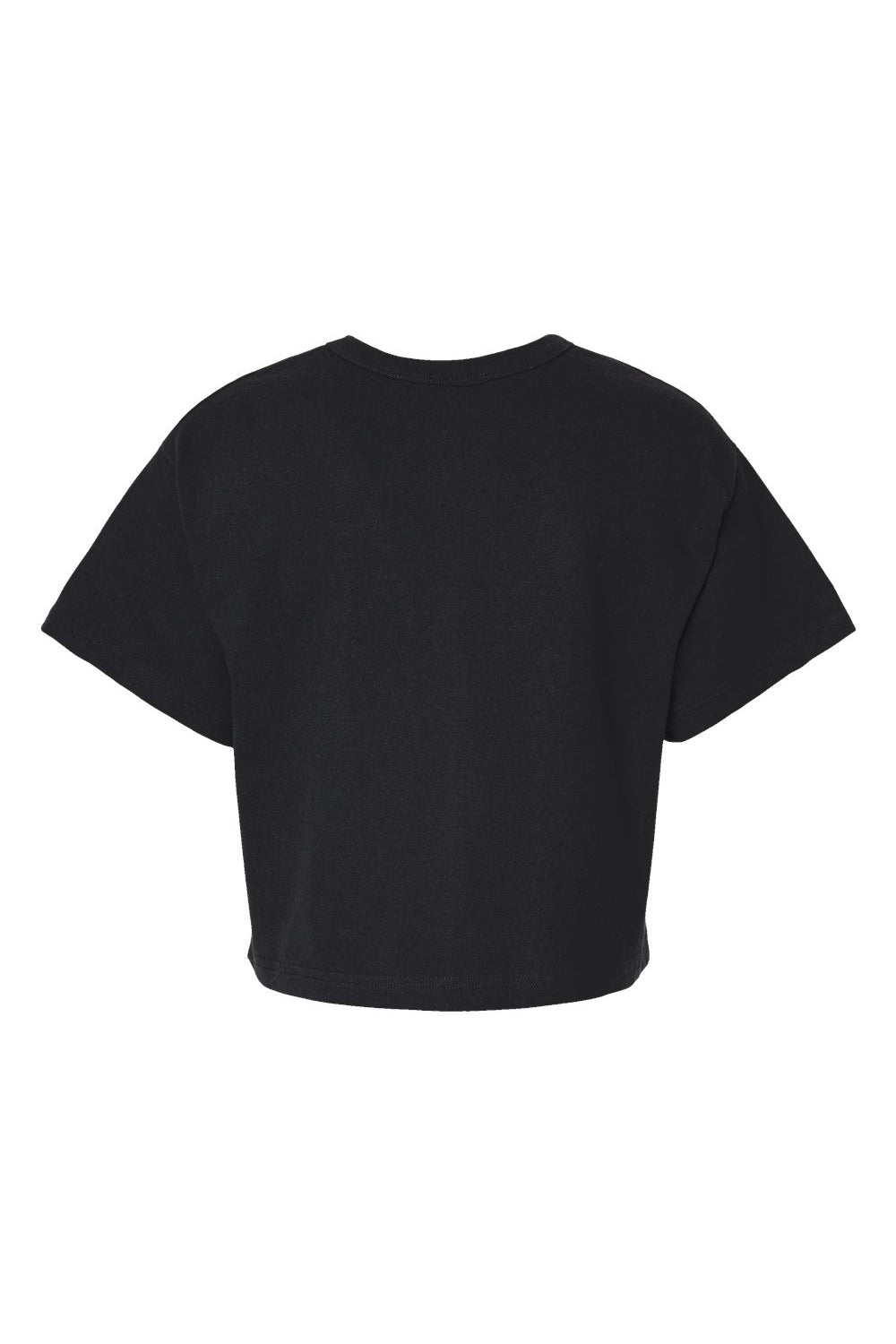 Champion T453W Womens Heritage Cropped Short Sleeve Crewneck T-Shirt Black Flat Back
