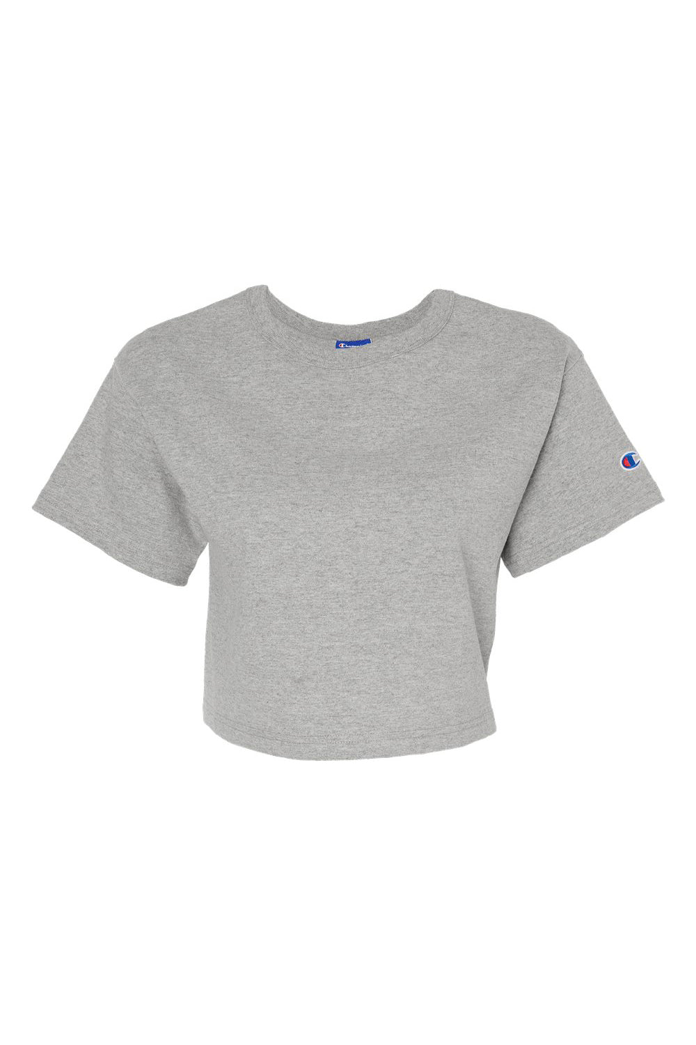 Champion T453W Womens Heritage Cropped Short Sleeve Crewneck T-Shirt Oxford Grey Flat Front