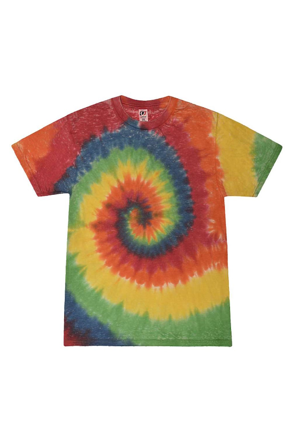 Colortone 1090 Mens Burnout Festival Short Sleeve Crewneck T-Shirt Rainbow Flat Front