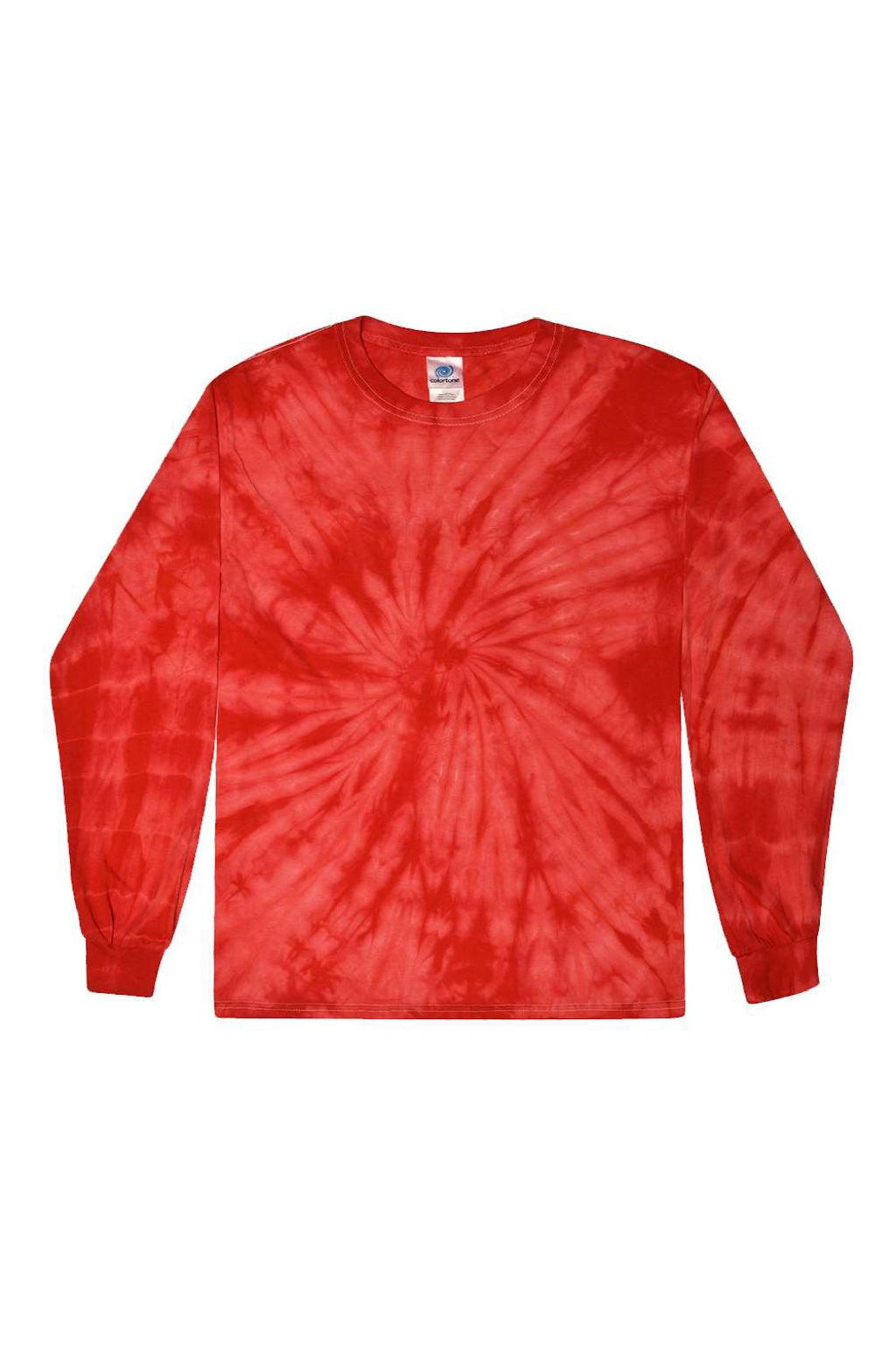 Colortone 2000 Mens Long Sleeve Crewneck T-Shirt Red Flat Front