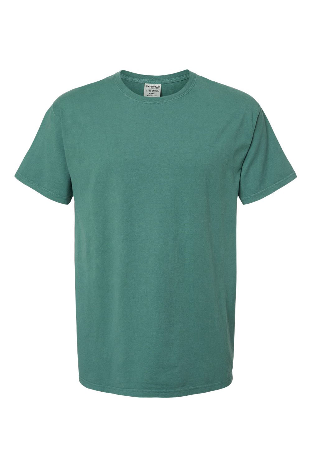 ComfortWash By Hanes GDH100 Mens Short Sleeve Crewneck T-Shirt Cactus Green Flat Front