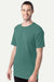 ComfortWash By Hanes GDH100 Mens Short Sleeve Crewneck T-Shirt Cactus Green Model Side
