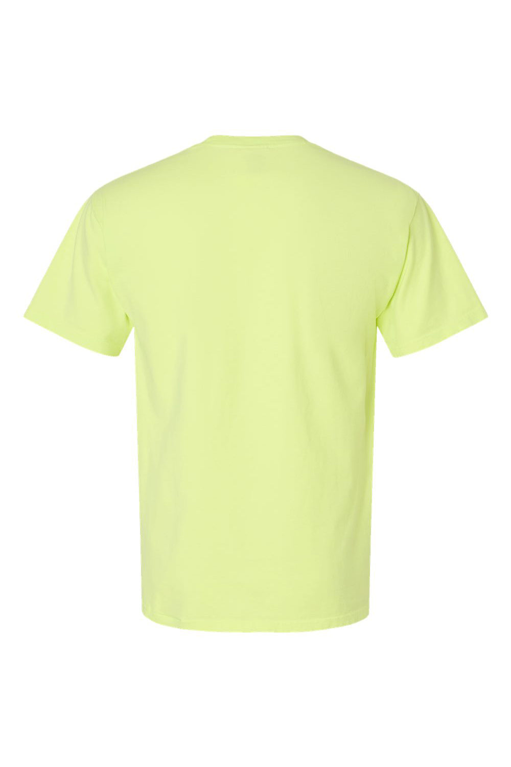 ComfortWash By Hanes GDH100 Mens Short Sleeve Crewneck T-Shirt Chic Lime Green Flat Back