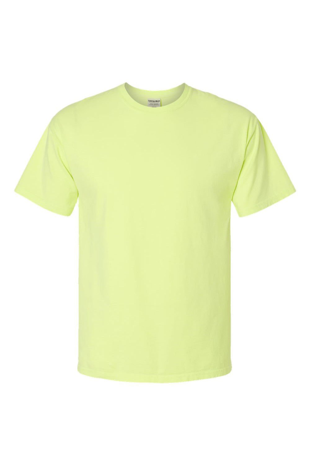 ComfortWash By Hanes GDH100 Mens Short Sleeve Crewneck T-Shirt Chic Lime Green Flat Front