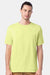 ComfortWash By Hanes GDH100 Mens Short Sleeve Crewneck T-Shirt Chic Lime Green Model Front