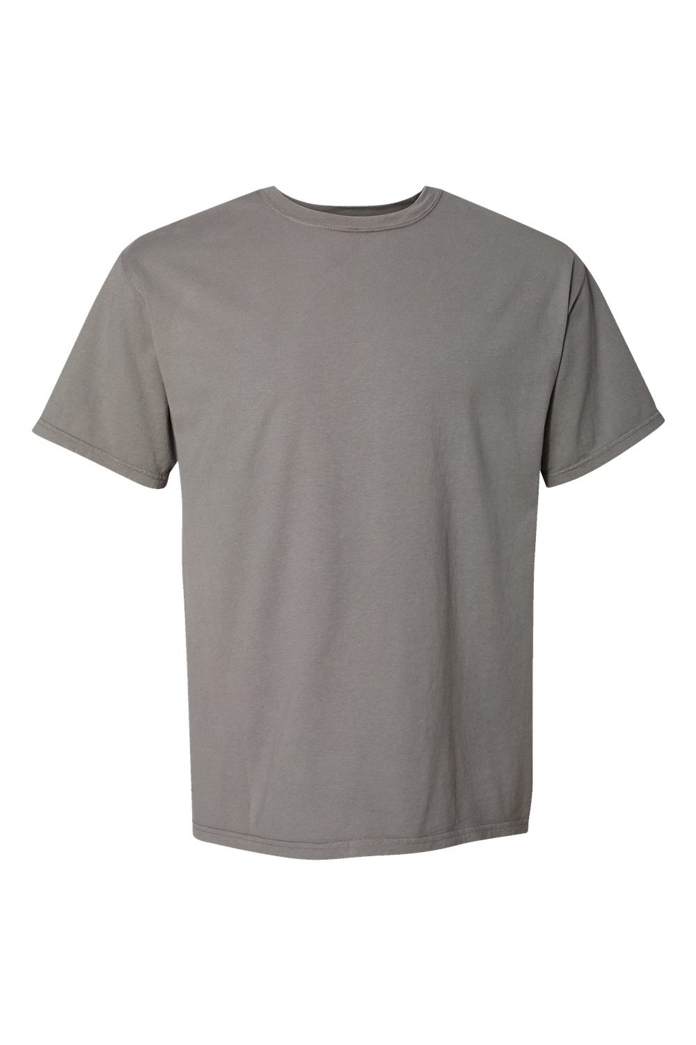 ComfortWash By Hanes GDH100 Mens Short Sleeve Crewneck T-Shirt Concrete Grey Flat Front
