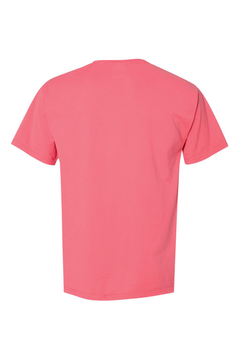 ComfortWash By Hanes GDH100 Mens Short Sleeve Crewneck T-Shirt Coral Craze Pink Flat Back