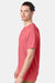 ComfortWash By Hanes GDH100 Mens Short Sleeve Crewneck T-Shirt Coral Craze Pink Model Side