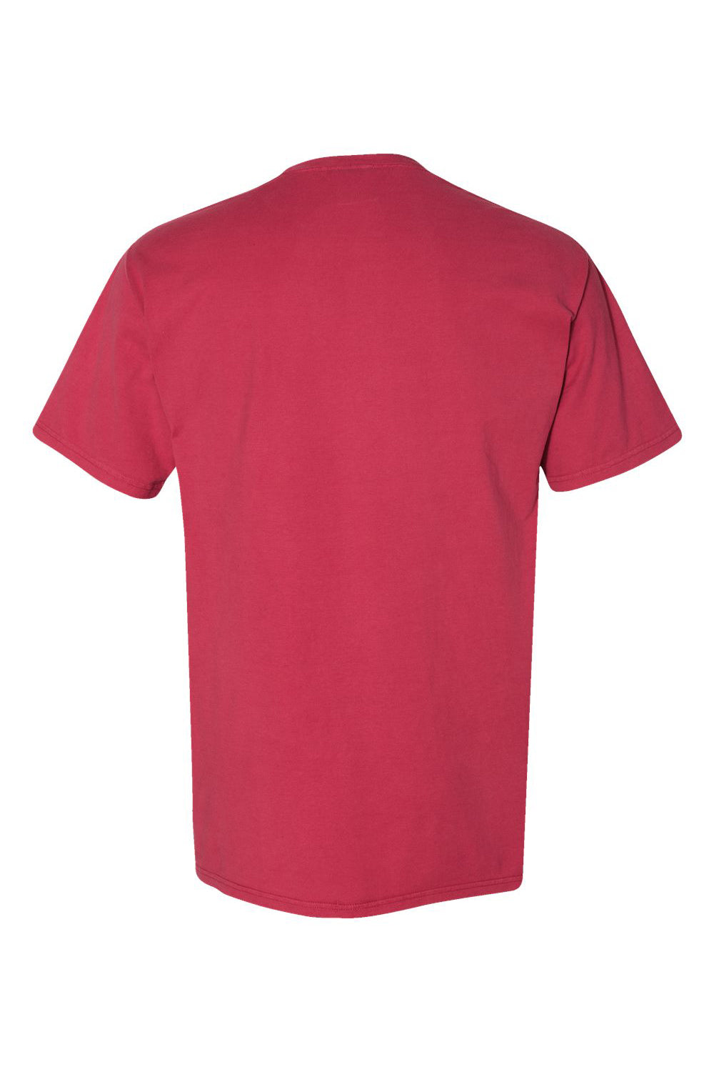 ComfortWash By Hanes GDH100 Mens Short Sleeve Crewneck T-Shirt Crimson Fall Flat Back