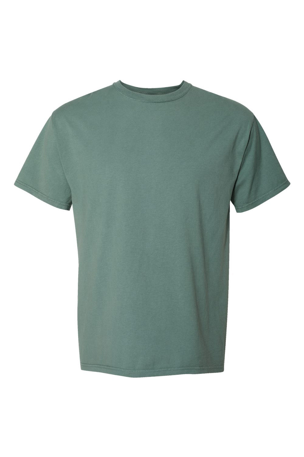 ComfortWash By Hanes GDH100 Mens Short Sleeve Crewneck T-Shirt Cypress Green Flat Front