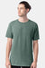 ComfortWash By Hanes GDH100 Mens Short Sleeve Crewneck T-Shirt Cypress Green Model Front