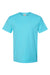 ComfortWash By Hanes GDH100 Mens Short Sleeve Crewneck T-Shirt Freshwater Blue Flat Front