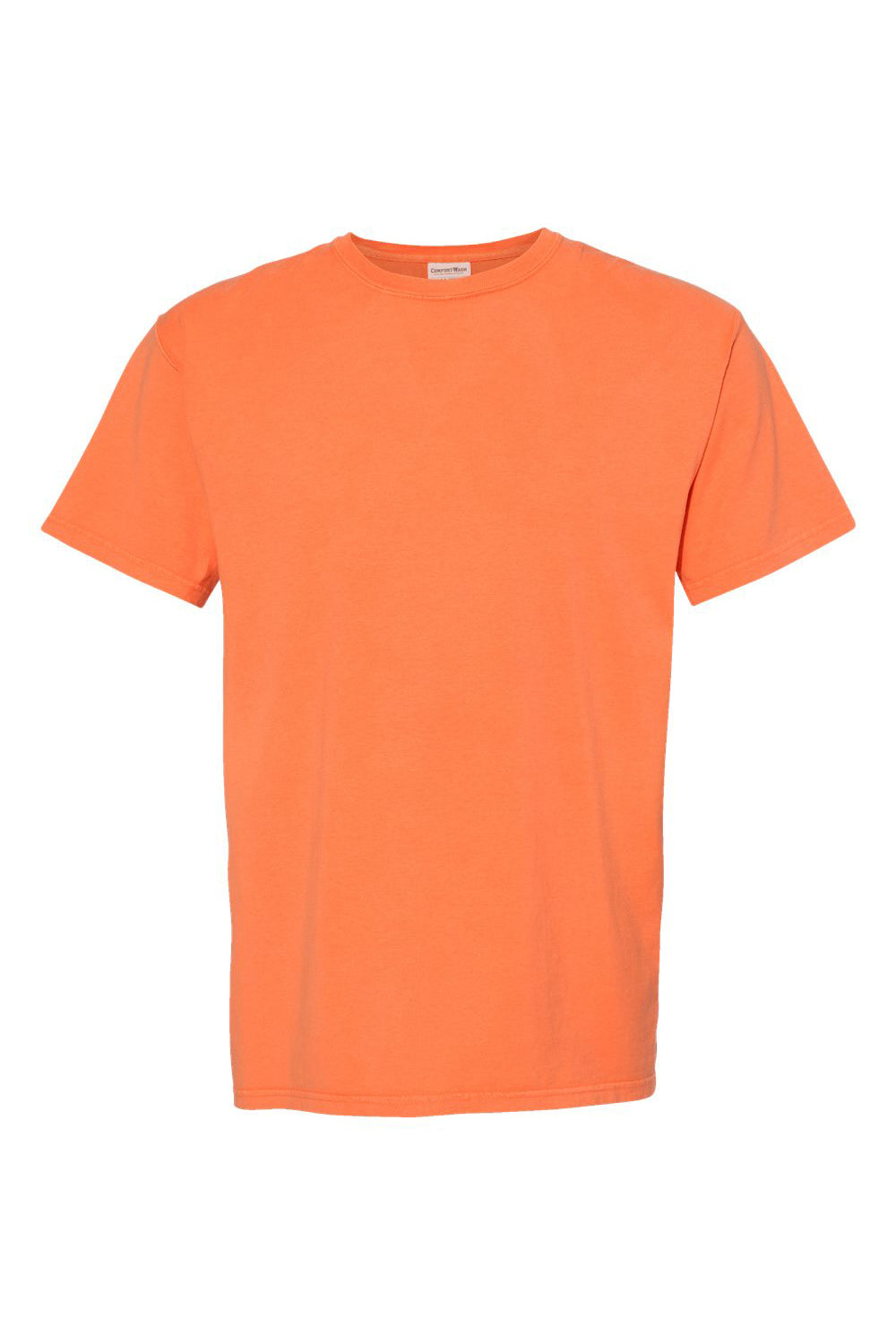 ComfortWash By Hanes GDH100 Mens Short Sleeve Crewneck T-Shirt Horizon Orange Flat Front