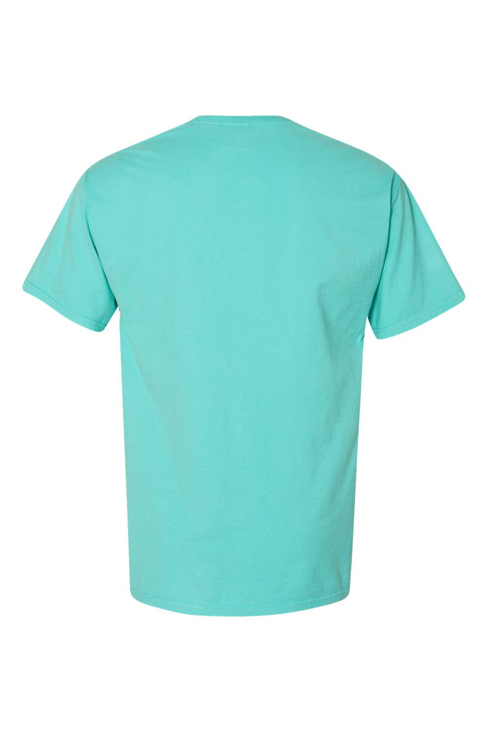 ComfortWash By Hanes GDH100 Mens Short Sleeve Crewneck T-Shirt Mint Green Flat Back