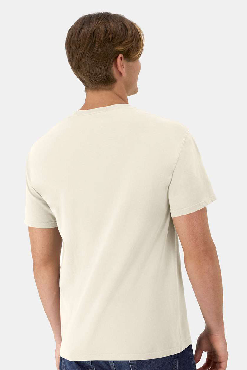 ComfortWash By Hanes GDH100 Mens Short Sleeve Crewneck T-Shirt Parchment Model Back
