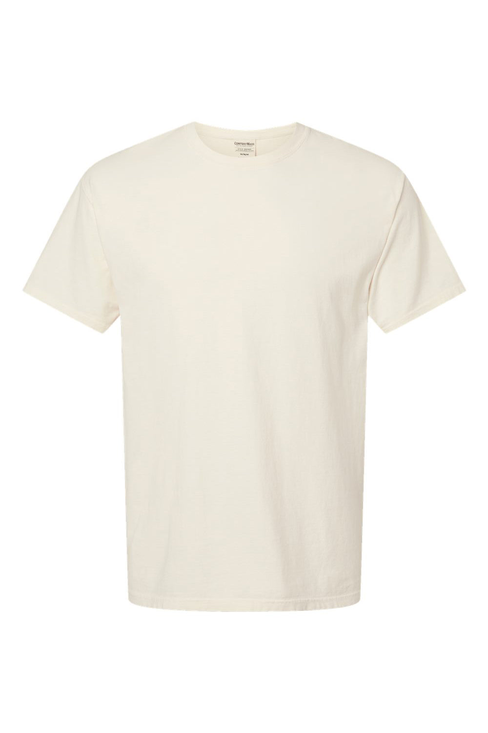 ComfortWash By Hanes GDH100 Mens Short Sleeve Crewneck T-Shirt Parchment Flat Front