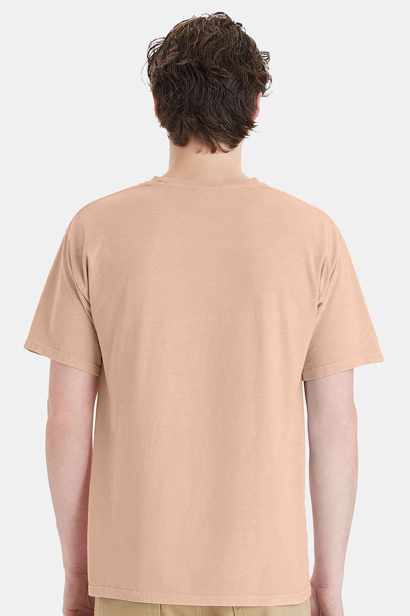 ComfortWash By Hanes GDH11B Mens Botanical Dyed Short Sleeve Crewneck T-Shirt Botanical Annatto Model Back