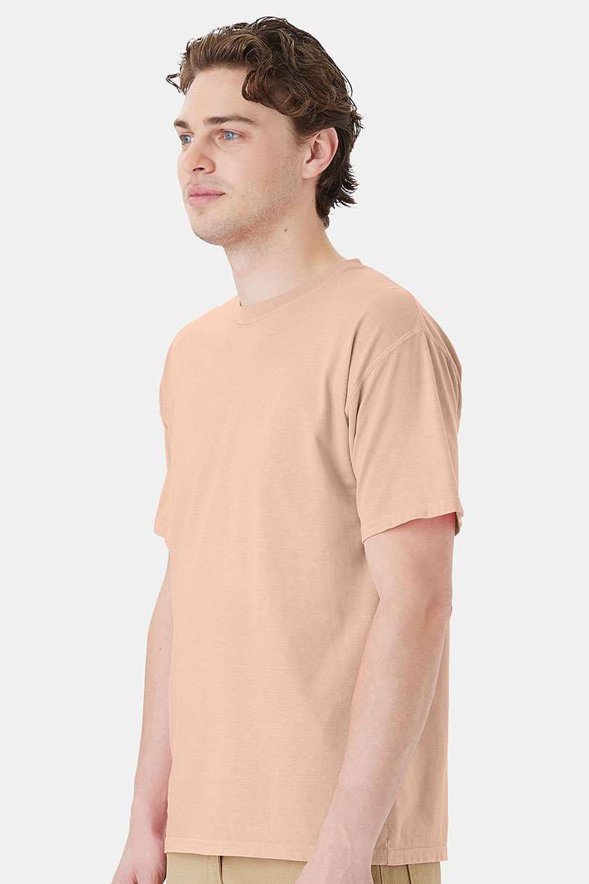 ComfortWash By Hanes GDH11B Mens Botanical Dyed Short Sleeve Crewneck T-Shirt Botanical Annatto Model Side