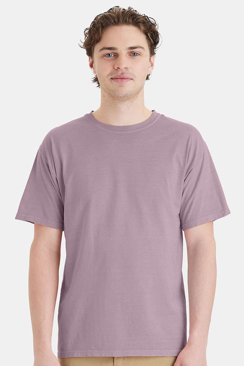 ComfortWash By Hanes GDH11B Mens Botanical Dyed Short Sleeve Crewneck T-Shirt Botanical Nimbus Model Front