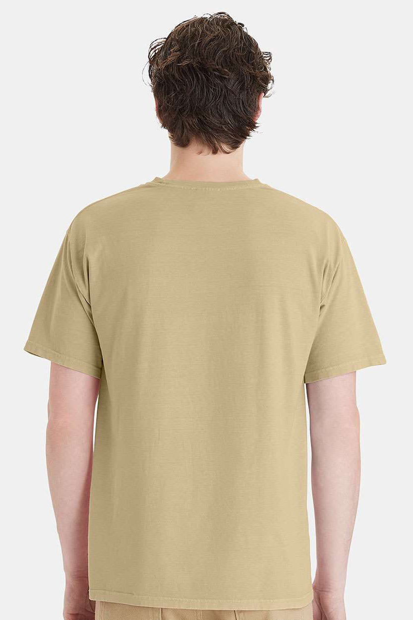 ComfortWash By Hanes GDH11B Mens Botanical Dyed Short Sleeve Crewneck T-Shirt Botanical Pomegranate Rind Model Back