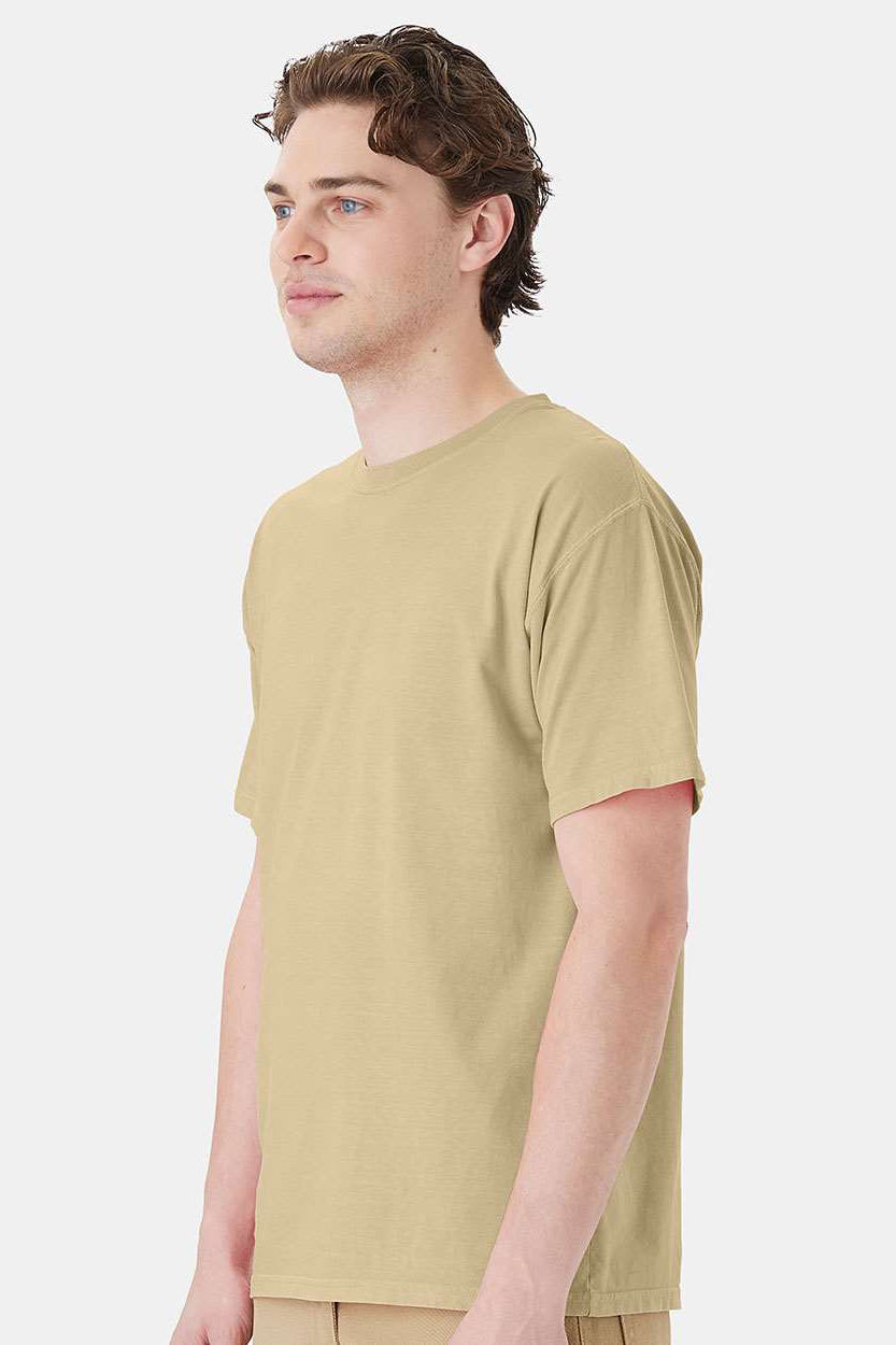 ComfortWash By Hanes GDH11B Mens Botanical Dyed Short Sleeve Crewneck T-Shirt Botanical Pomegranate Rind Model Side