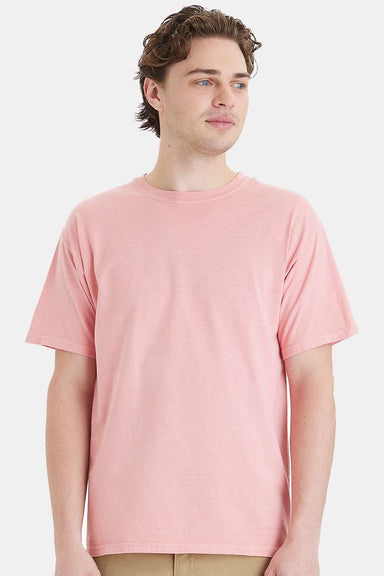 ComfortWash By Hanes GDH11B Mens Botanical Dyed Short Sleeve Crewneck T-Shirt Botanical Rubia Model Front