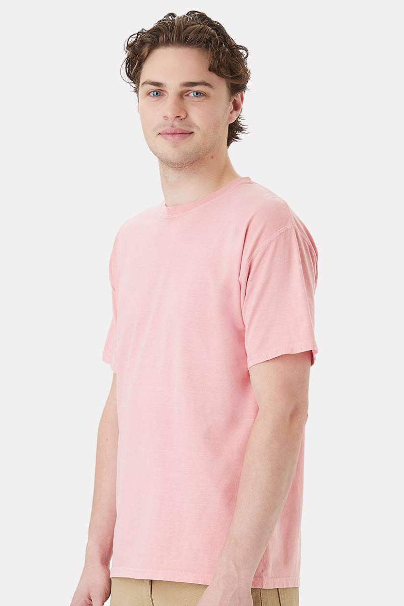 ComfortWash By Hanes GDH11B Mens Botanical Dyed Short Sleeve Crewneck T-Shirt Botanical Rubia Model Side