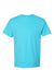 ComfortWash By Hanes GDH150 Mens Short Sleeve Crewneck T-Shirt w/ Pocket Freshwater Blue Flat Front