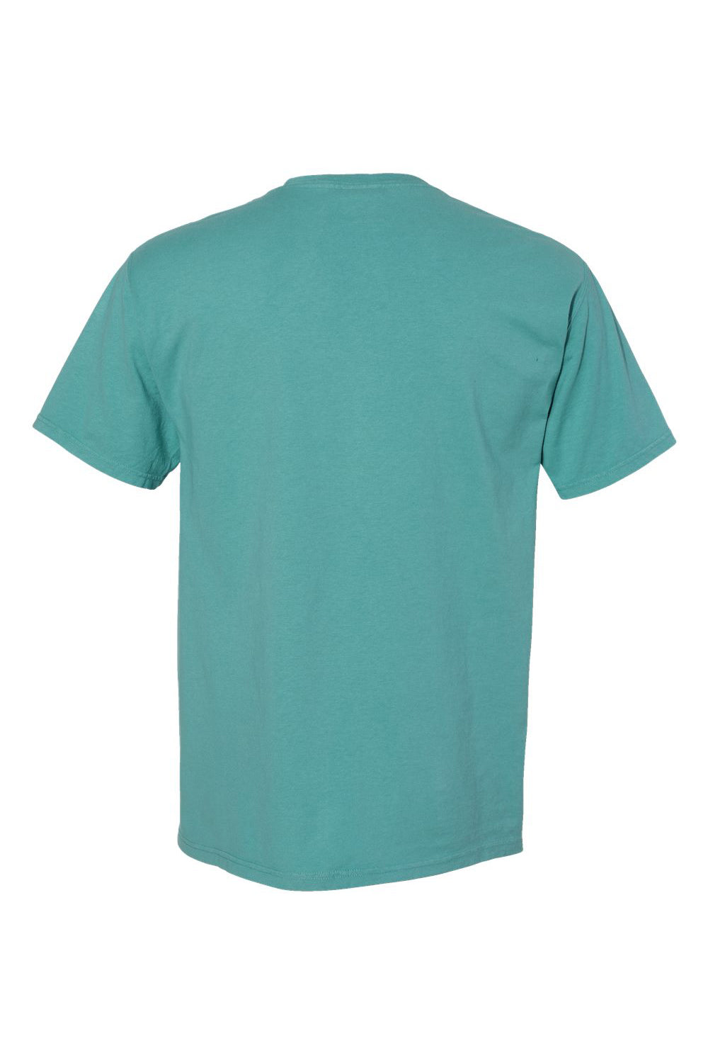 ComfortWash By Hanes GDH150 Mens Short Sleeve Crewneck T-Shirt w/ Pocket Spanish Moss Green Flat Back