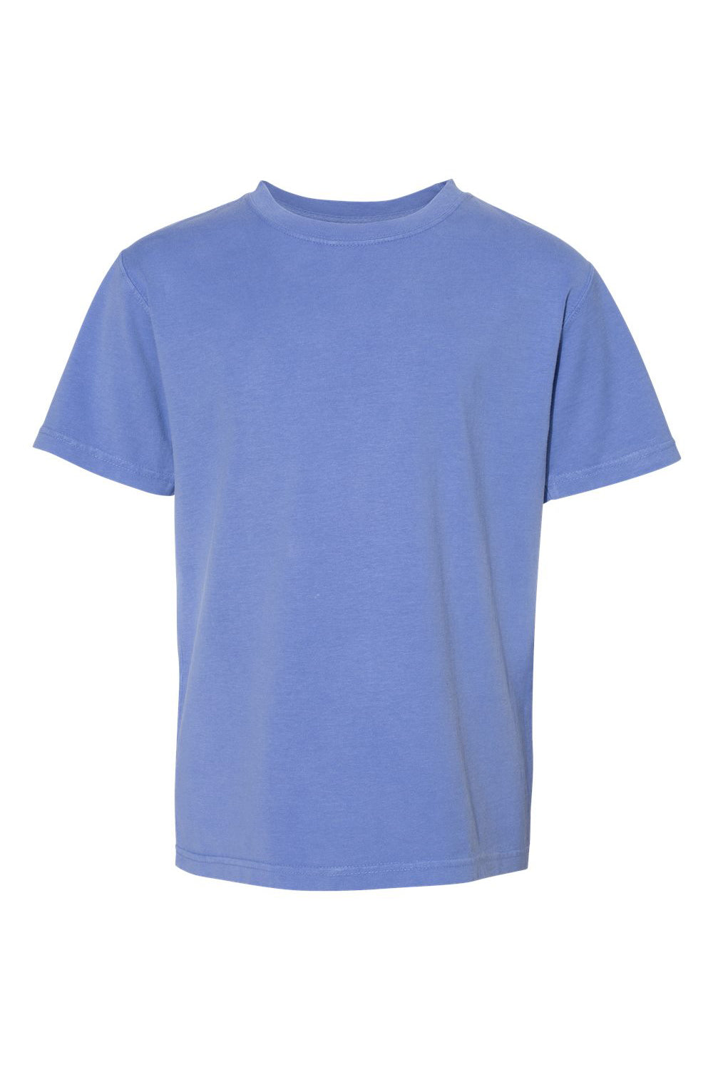 ComfortWash By Hanes GDH175 Youth Short Sleeve Crewneck T-Shirt Deep Forte Blue Flat Front