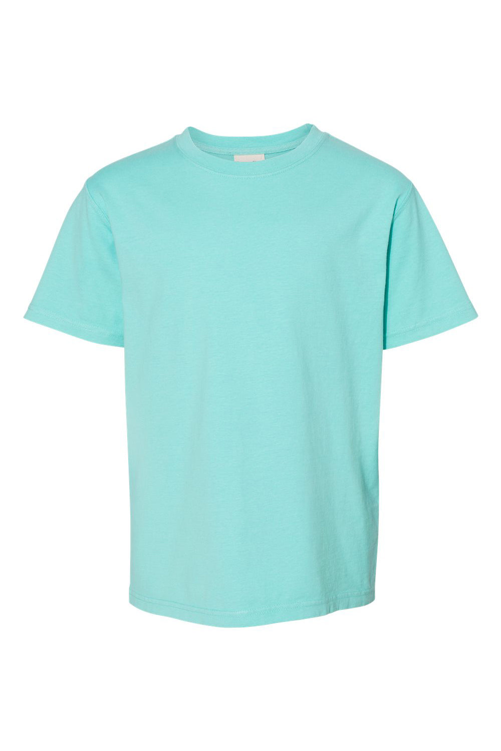 ComfortWash By Hanes GDH175 Youth Short Sleeve Crewneck T-Shirt Mint Green Flat Front