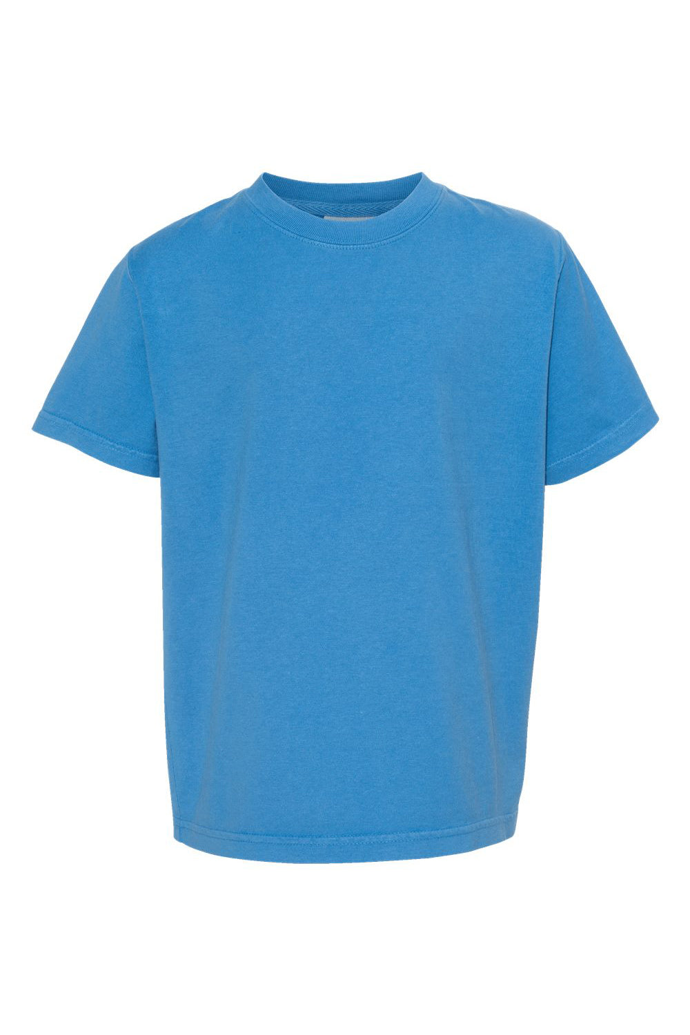 ComfortWash By Hanes GDH175 Youth Short Sleeve Crewneck T-Shirt Summer Sky Blue Flat Front