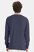 ComfortWash By Hanes GDH200 Mens Long Sleeve Crewneck T-Shirt Anchor Slate Blue Model Back