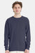 ComfortWash By Hanes GDH200 Mens Long Sleeve Crewneck T-Shirt Anchor Slate Blue Model Front