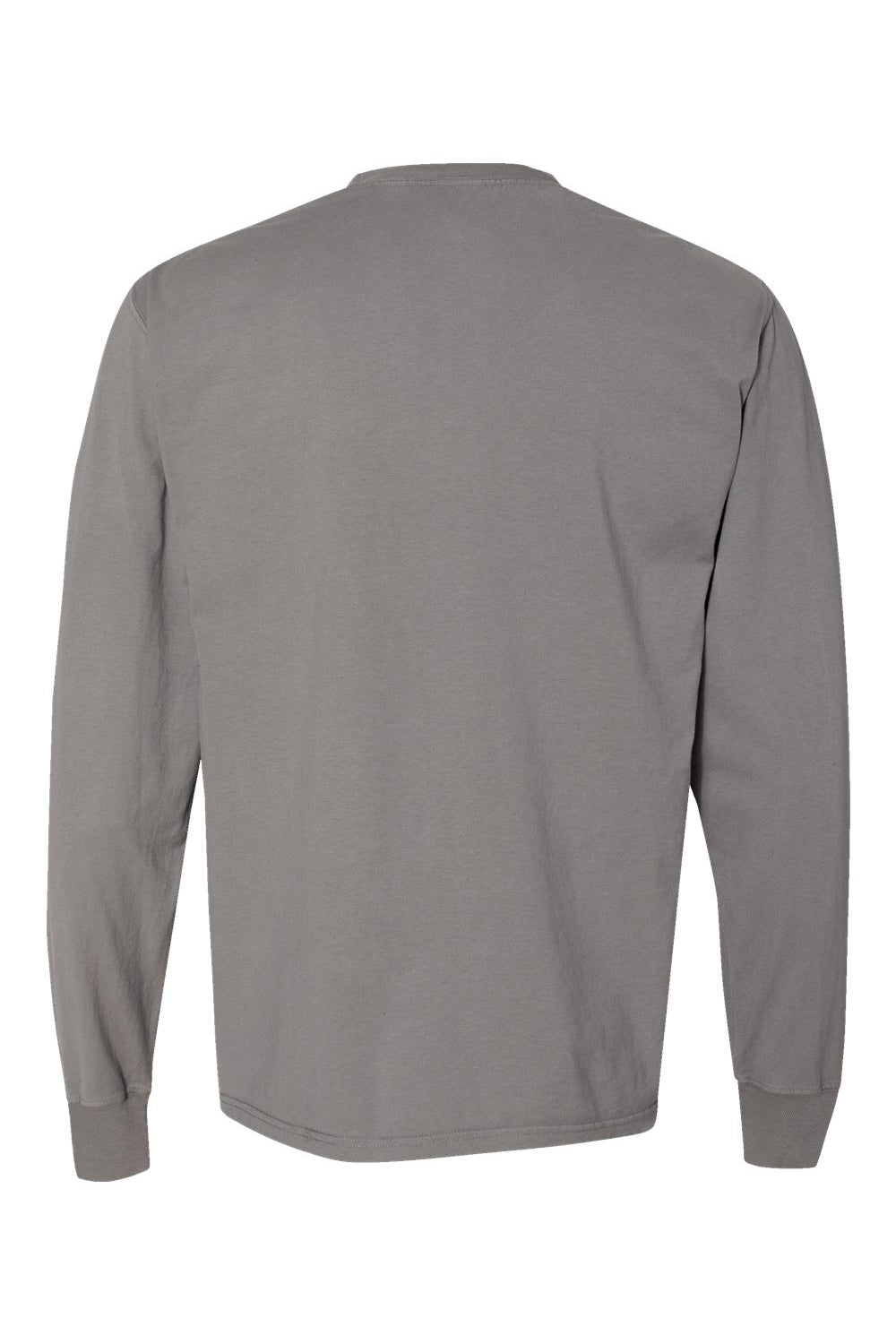 ComfortWash By Hanes GDH200 Mens Long Sleeve Crewneck T-Shirt Concrete Grey Flat Back