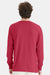 ComfortWash By Hanes GDH200 Mens Long Sleeve Crewneck T-Shirt Crimson Fall Red Model Back