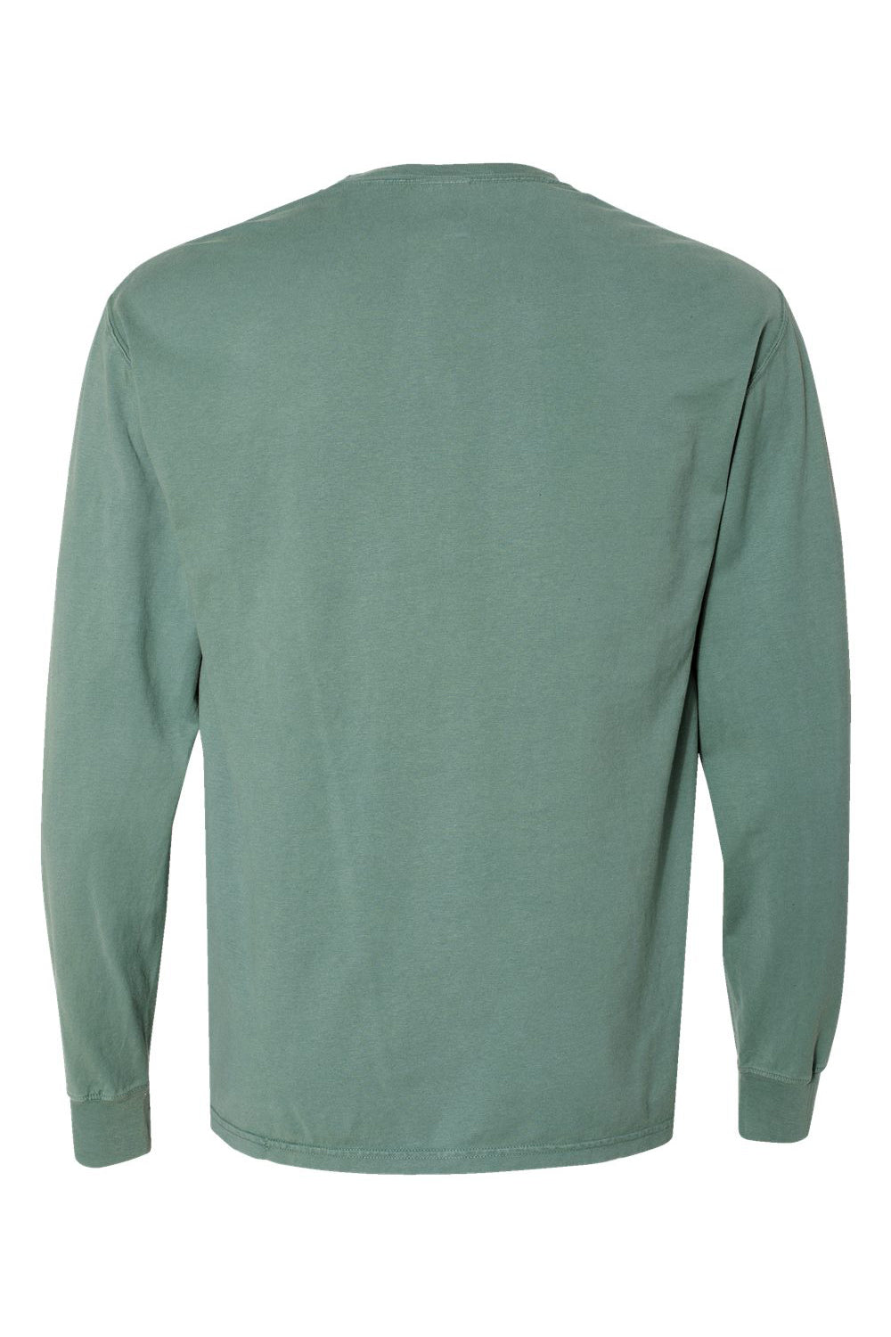 ComfortWash By Hanes GDH200 Mens Long Sleeve Crewneck T-Shirt Cypress Green Flat Back