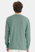 ComfortWash By Hanes GDH200 Mens Long Sleeve Crewneck T-Shirt Cypress Green Model Back