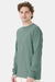 ComfortWash By Hanes GDH200 Mens Long Sleeve Crewneck T-Shirt Cypress Green Model Side