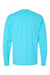 ComfortWash By Hanes GDH200 Mens Long Sleeve Crewneck T-Shirt Freshwater Blue Flat Back