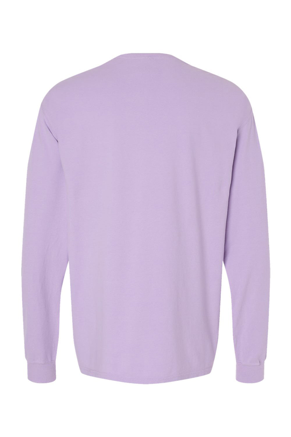 ComfortWash By Hanes GDH200 Mens Long Sleeve Crewneck T-Shirt Future Lavender Purple Flat Back
