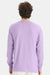 ComfortWash By Hanes GDH200 Mens Long Sleeve Crewneck T-Shirt Future Lavender Purple Model Back