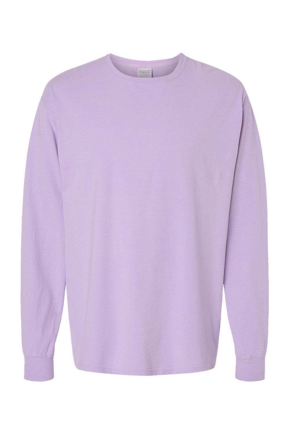ComfortWash By Hanes GDH200 Mens Long Sleeve Crewneck T-Shirt Future Lavender Purple Flat Front