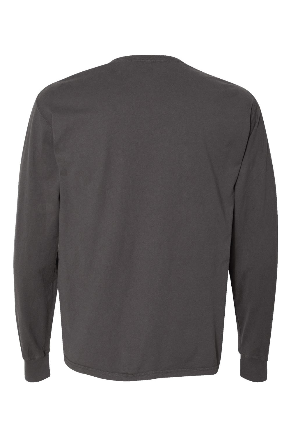 ComfortWash By Hanes GDH200 Mens Long Sleeve Crewneck T-Shirt Railroad Grey Flat Back