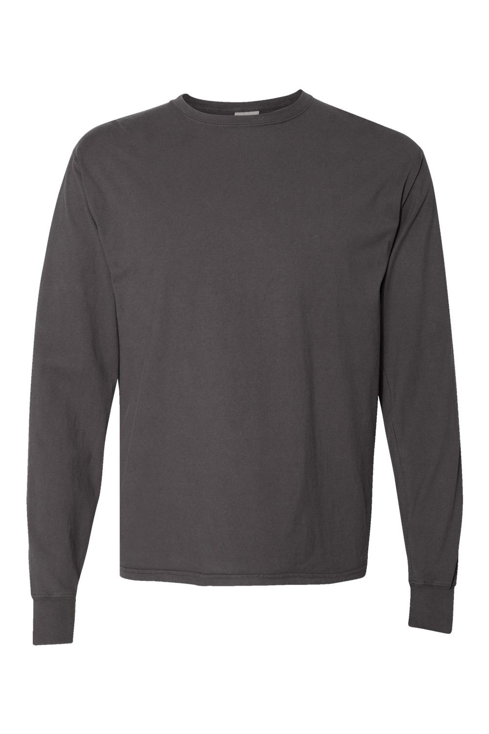 ComfortWash By Hanes GDH200 Mens Long Sleeve Crewneck T-Shirt Railroad Grey Flat Front